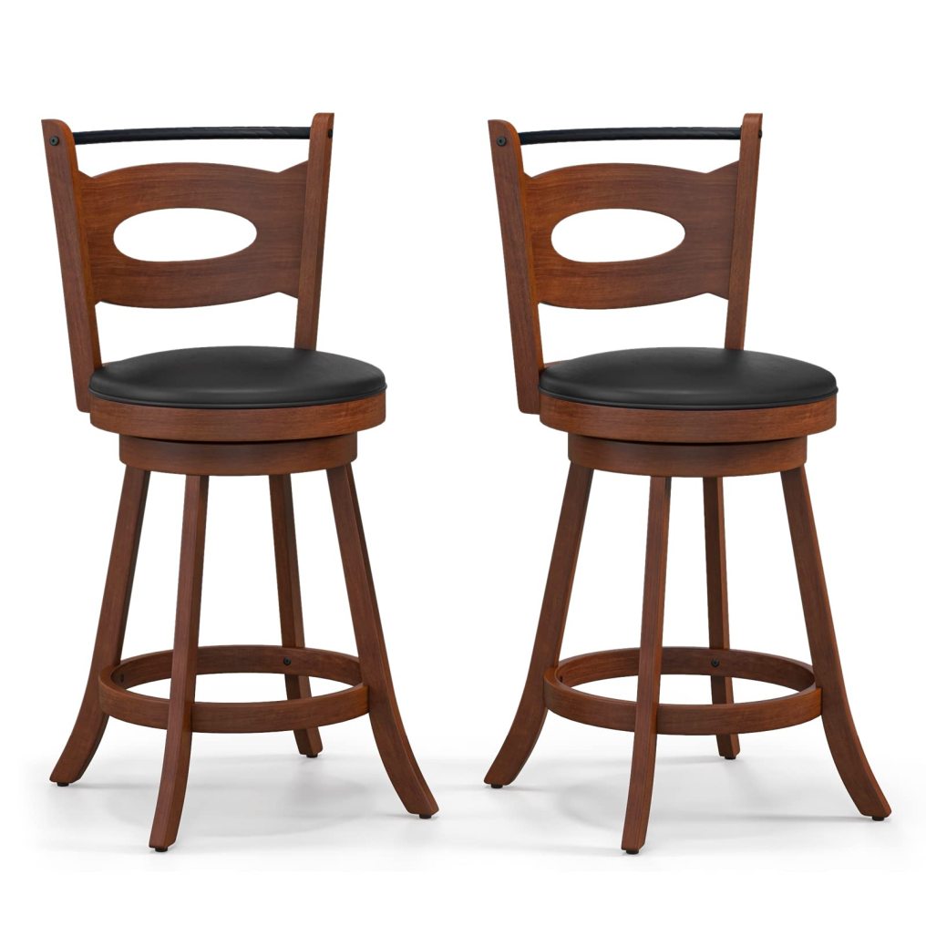 Bar Stools Set of 2 24” Swivel Counter Height Bar Stools