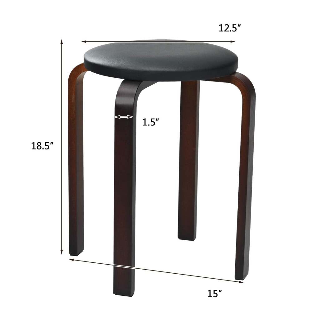 4-Pack Bentwood Stack Stools 18.5-Inch Portable Stackable School Stools