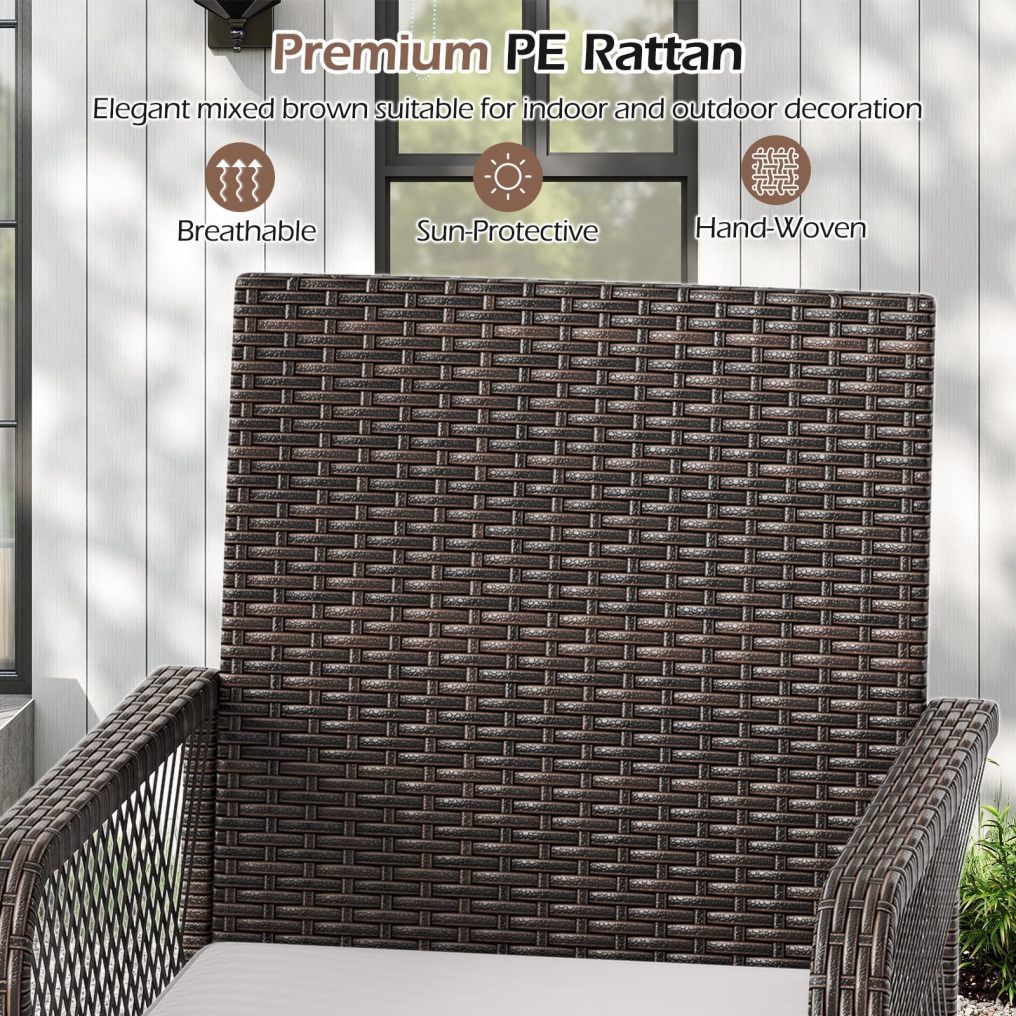 29 inch Outdoor Wicker Bar Stools with Cushions