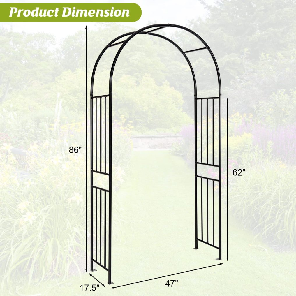 7.2Ft Garden Arch Arbor Trellis for Climbing Plants