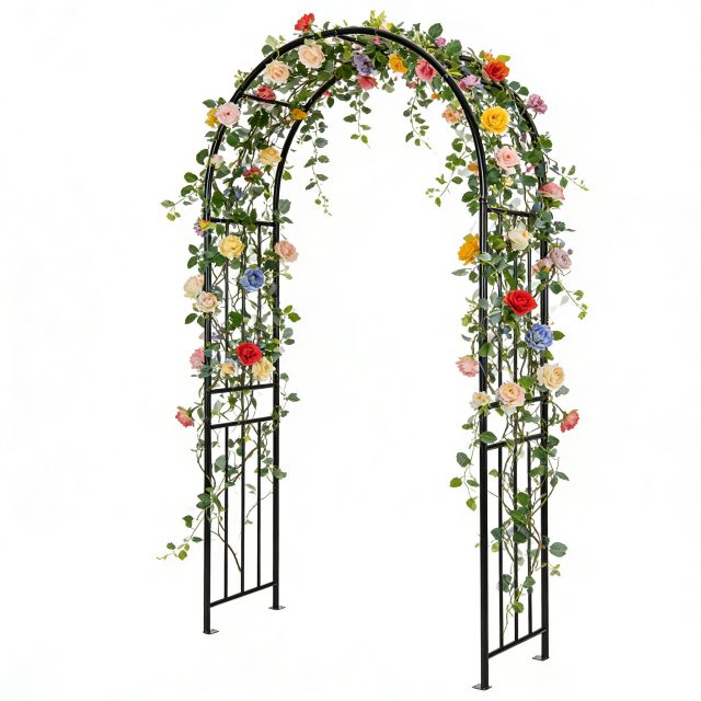 7.2Ft Garden Arch Arbor Trellis for Climbing Plants