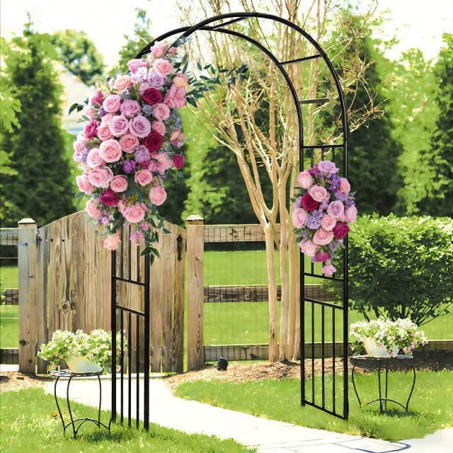 7.2Ft Garden Arch Arbor Trellis for Climbing Plants