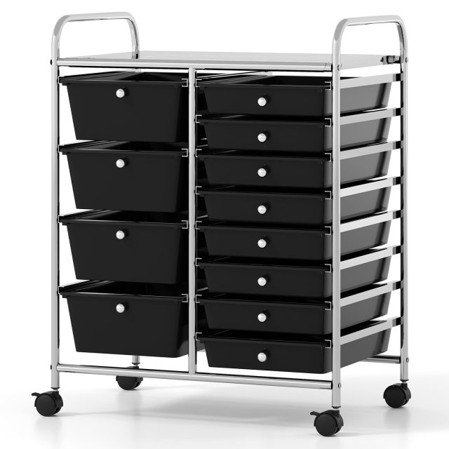 12 Drawer Utility Rolling Cart with Drawers Multi Use Storage
