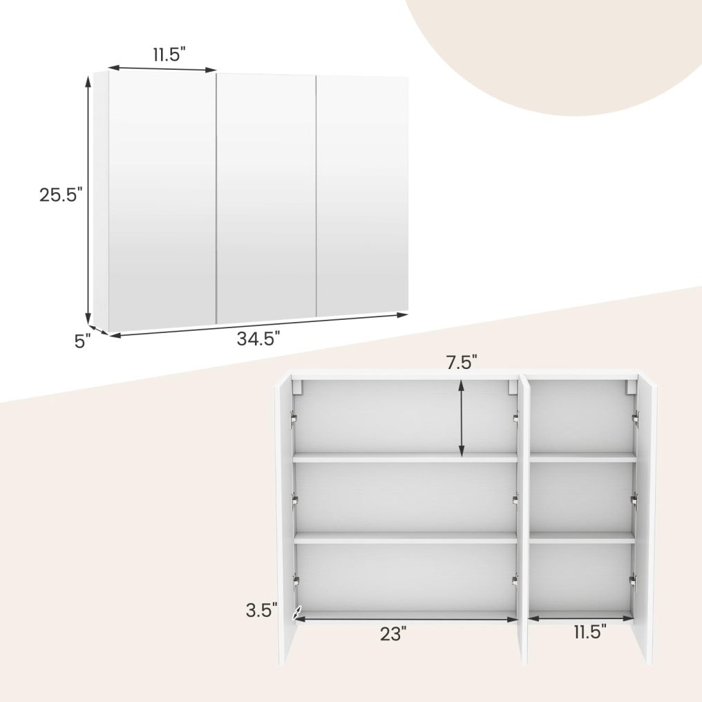 Frameless Bathroom Medicine Cabinet with Mirror