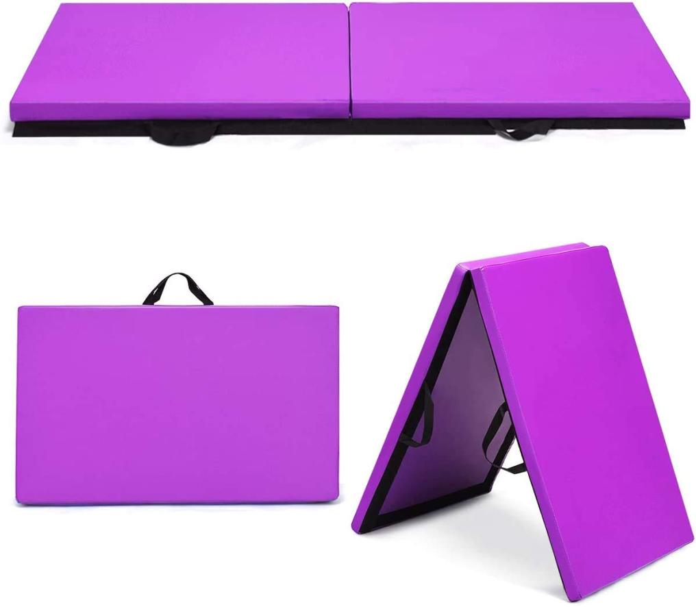 ARLIME 2" Thick Exercise Mat, 2-Fold Folding Gymnastics Mat with Carrying Handles