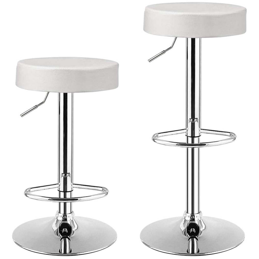 Bar Stools Set of 1/2/4 Modern Swivel Backless Round Barstool