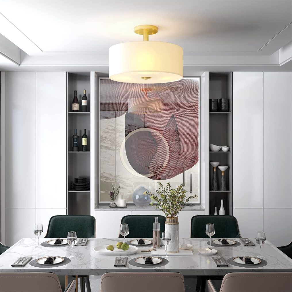 ARLIME Glass Drum Ceiling Light