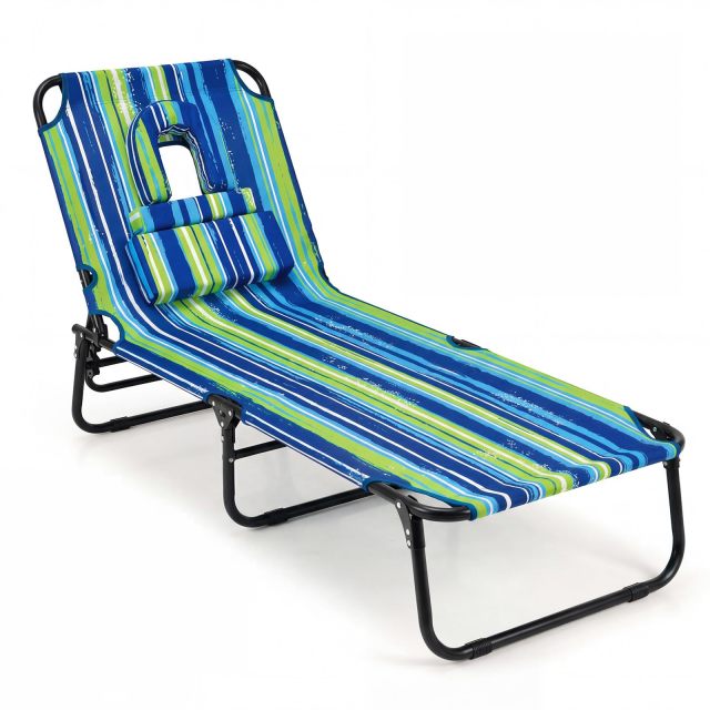 Tanning Chair with Face Hole Pillows & Adjustable Backrest(1/2)