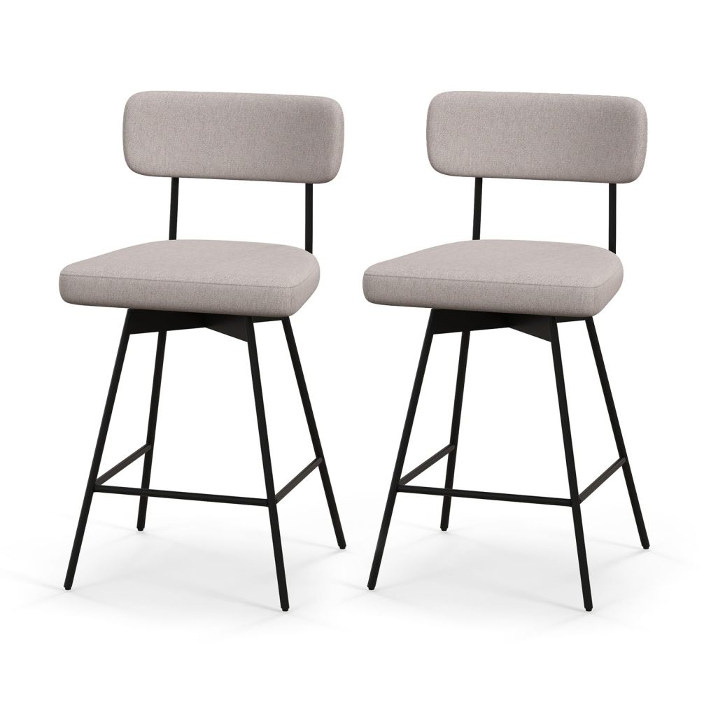 ARLIME 25 inch Upholstered Counter Height Bar Stools with Back (2/4)