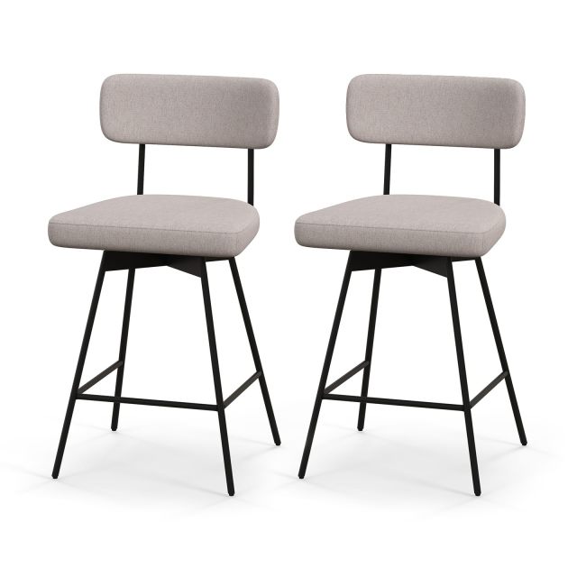 ARLIME 25 inch Upholstered Counter Height Bar Stools with Back (2/4)