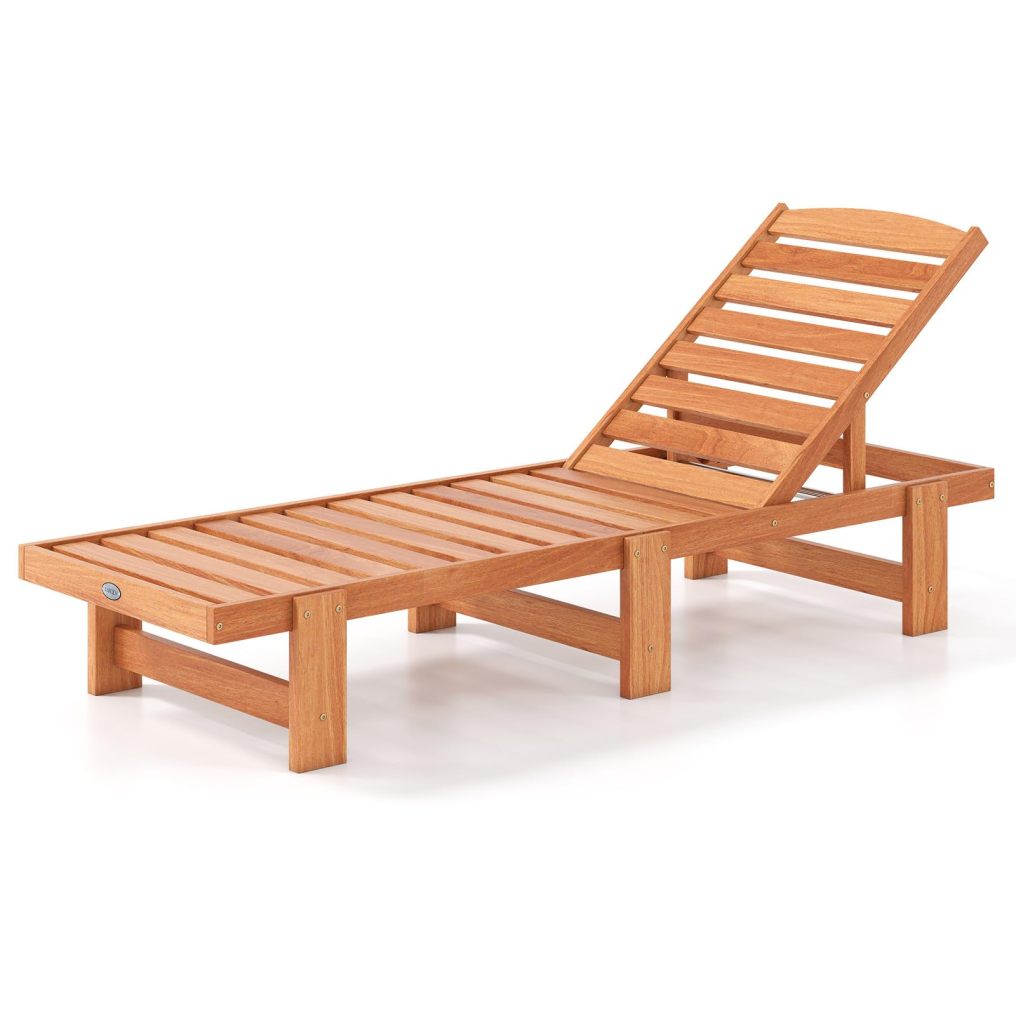 Solid Wood Chaise Lounge Outdoor Lounge Chair (1/2)
