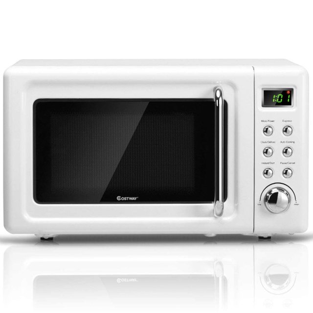 ARLIME Small Microwave, 0.7Cu.ft 700 Watt Countertop Microwave with 5 Micro Power Defrost & Auto Cooking Function