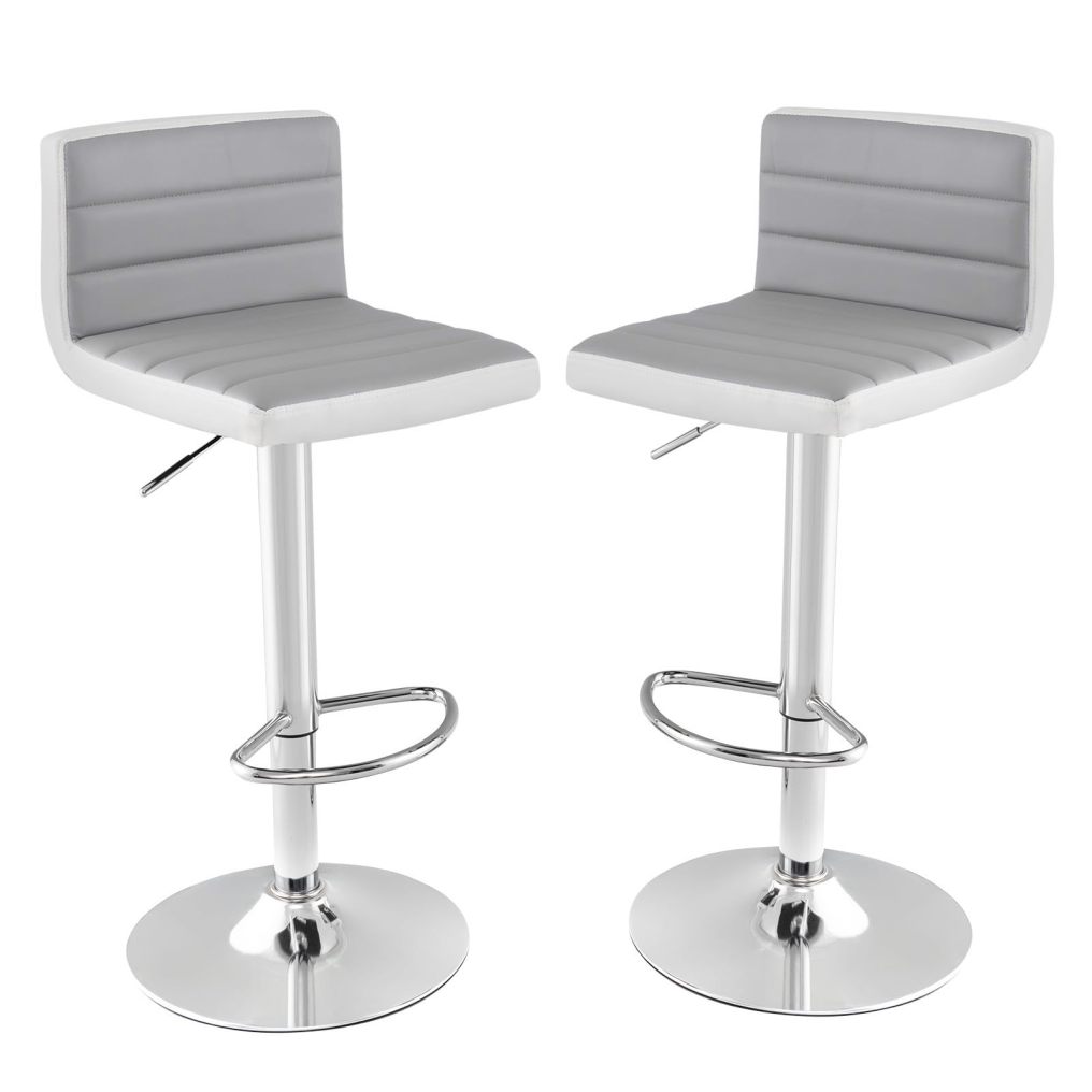 Adjustable Bar Stools Set of 2/4 Modern Swivel PU Leather Bar Chairs