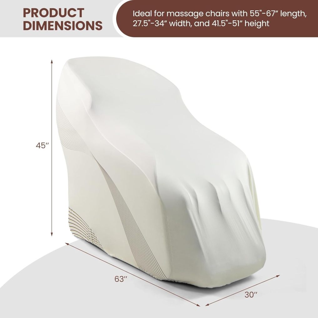 Massage Chair Cover 63 x 30 x 45 Inch Zero Gravity Chair Covers Elastic Band