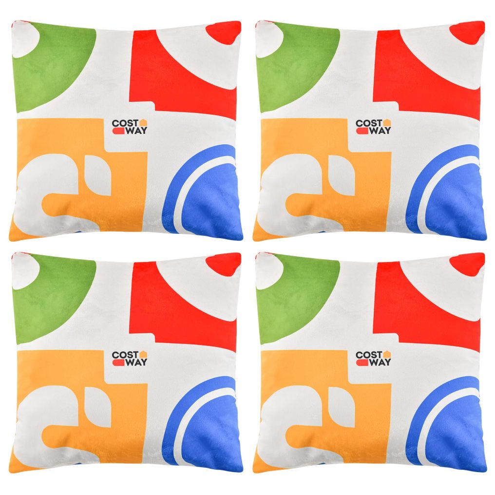 Set of 4 Square Throw Pillows 18" x 18" Decorative Throw Pillows with Removable & Washable Velvet Pillow Covers