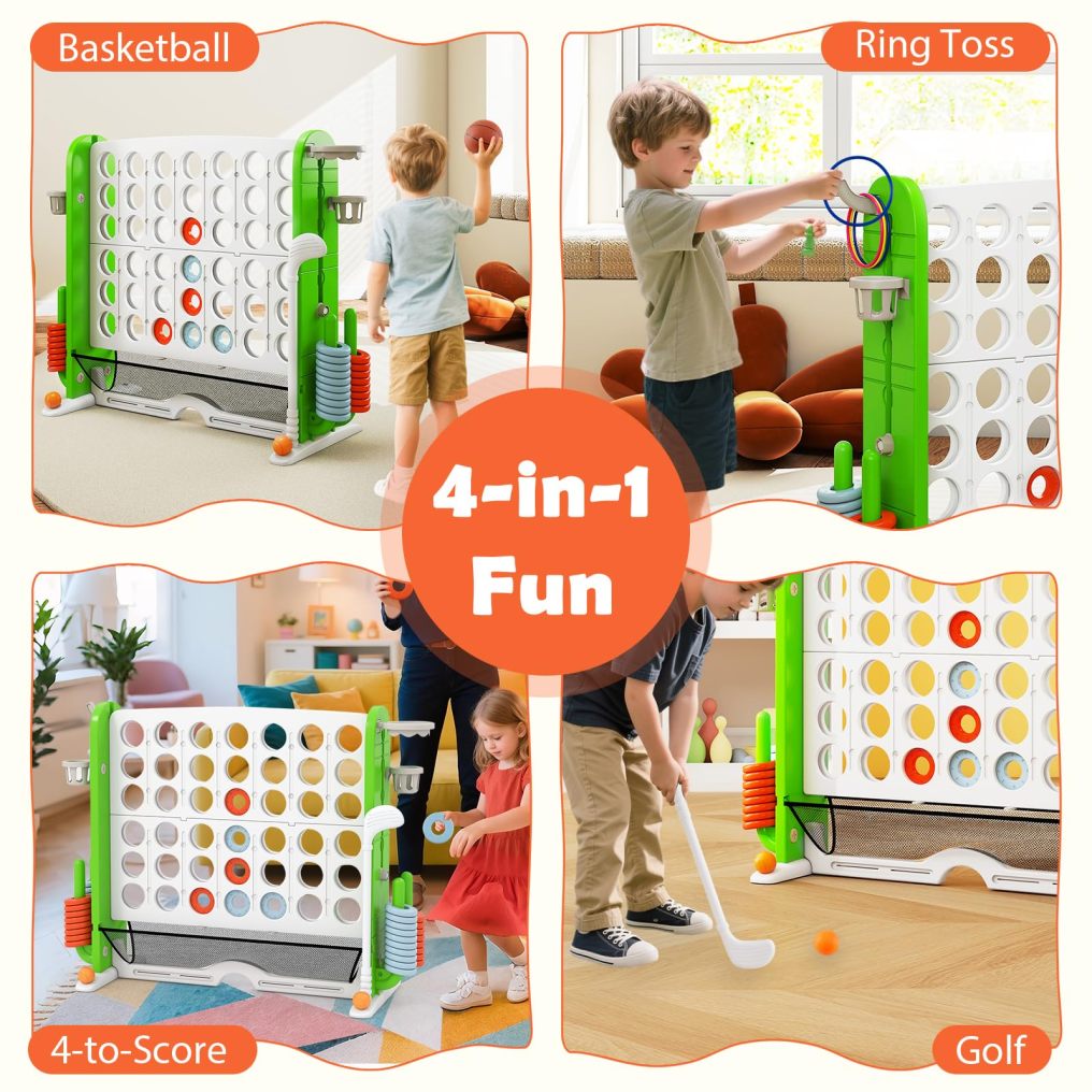 Height Adjustable Giant 4-in-a-Row Game for Kids Adults & Family Party