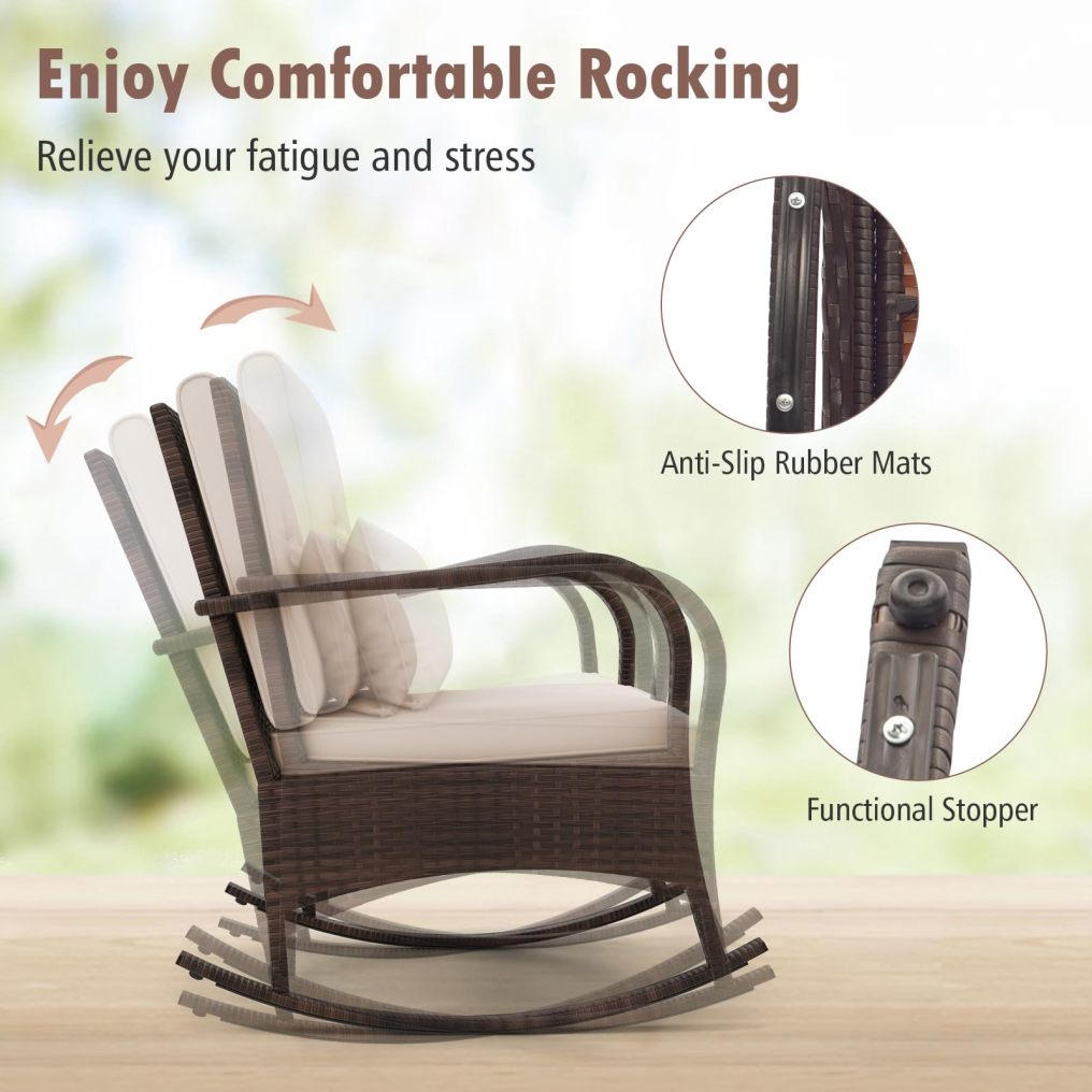 3 Piece PE Wicker Patio Bistro Set