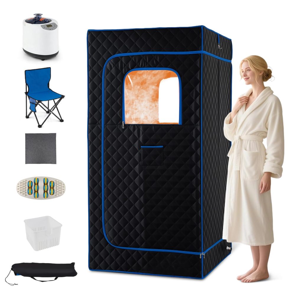 Portable Steam Sauna Box Sauna Tent w/ 1200W 3L Steamer