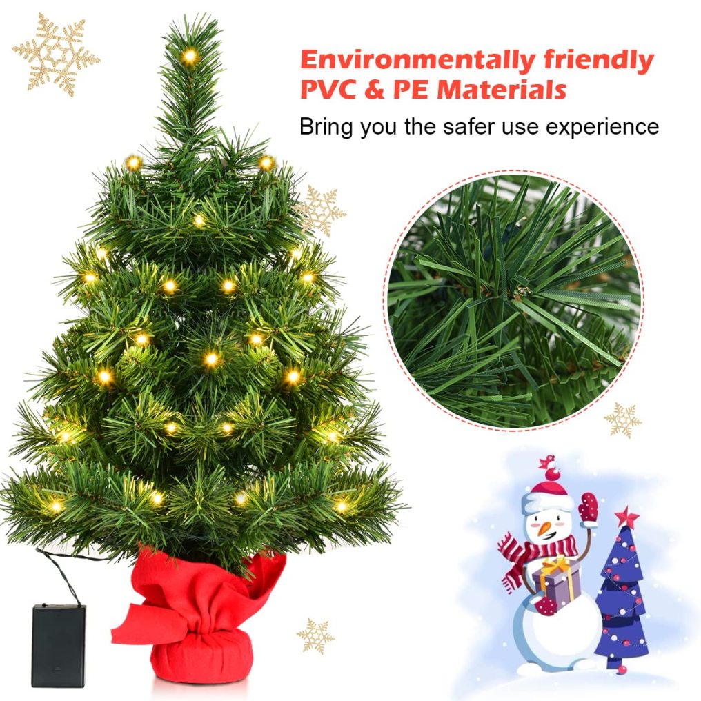 2FT Tabletop Mini Christmas Tree for Indoor Decor