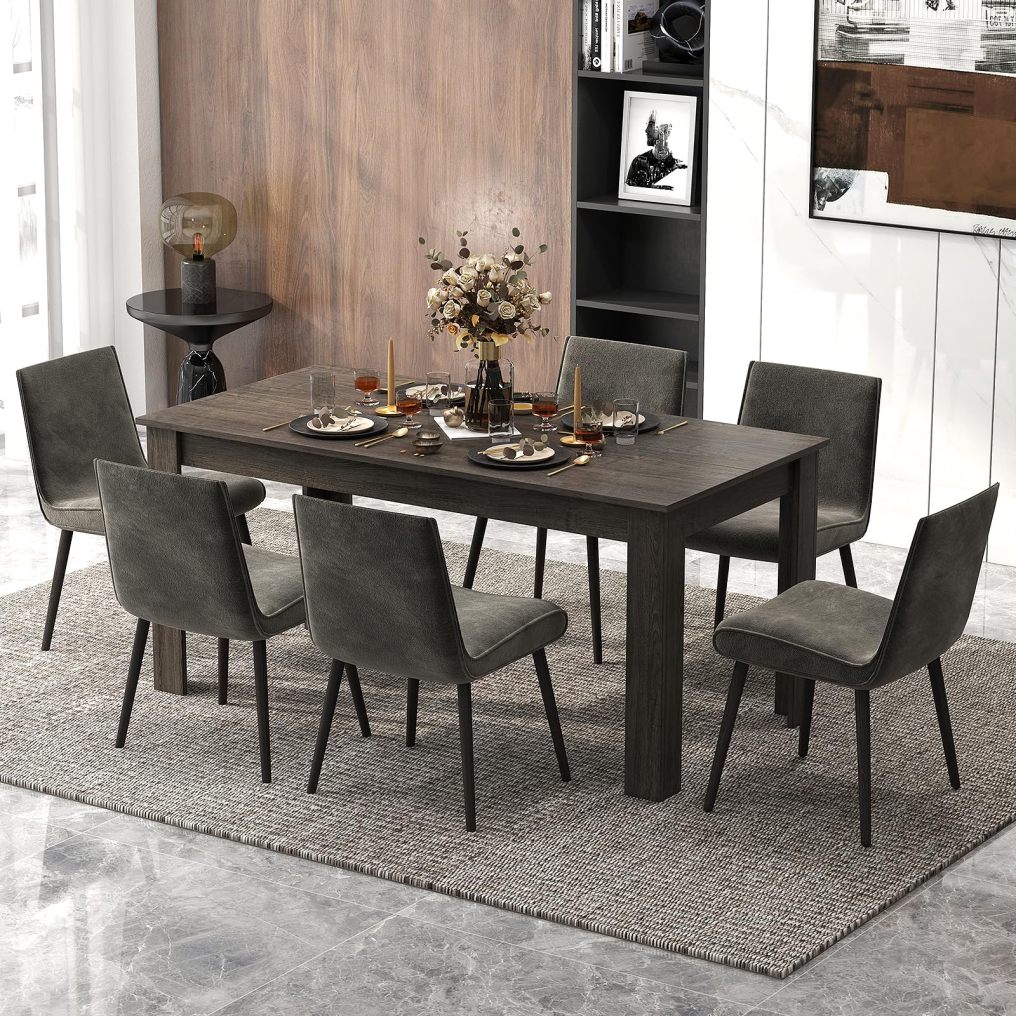 Dining Table for 4-6 People 63” Rectangular Dining Room Table