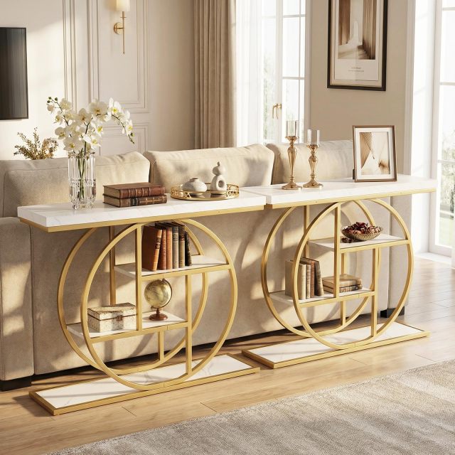 41-inch Console Table with Storage Set of 1/2