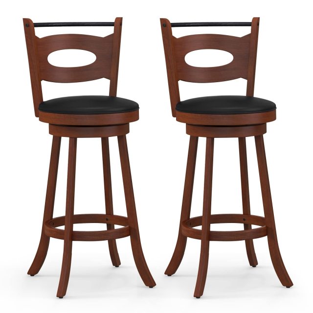 Bar Stools Set of 2 30” Swivel Bar Height Bar Stools