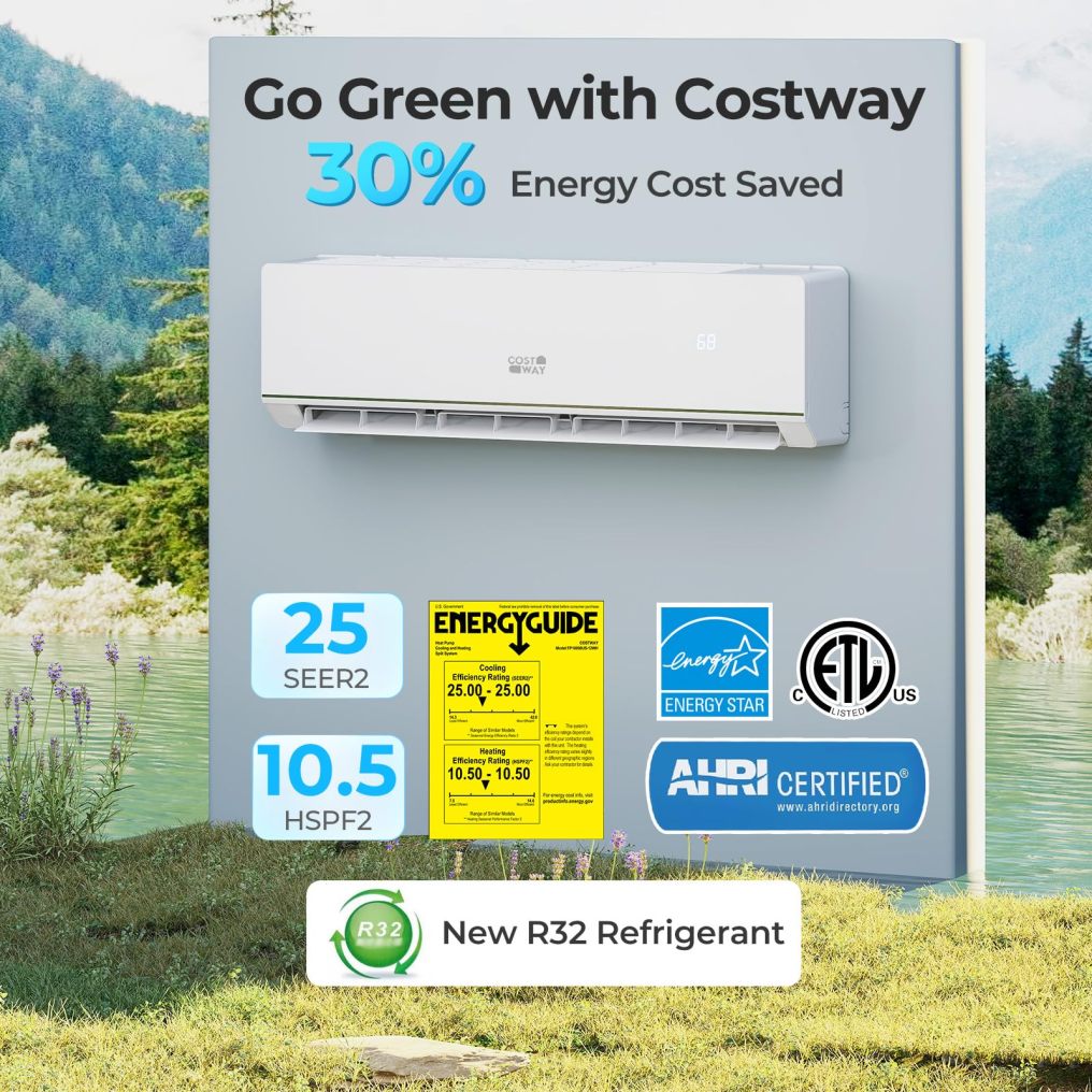 24000 BTU Mini Split Air Conditioner & Heater | WiFi Enabled 25 SEER2 208-230V Ductless Inverter AC Unit