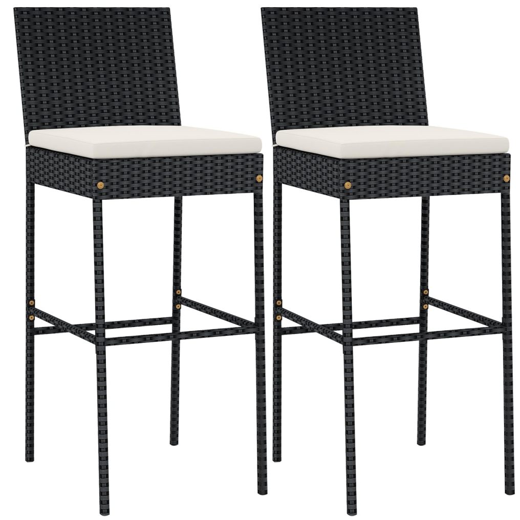 30'' Patio Bar Height Chairs with Cushion for Backyard Poolside Deck