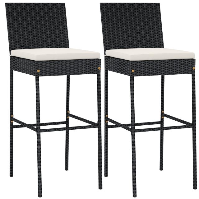 30'' Patio Bar Height Chairs with Cushion for Backyard Poolside Deck
