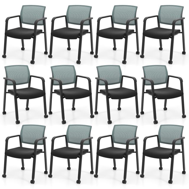 Office Guest Chairs Stackable Conference Room Chairs with Wheels