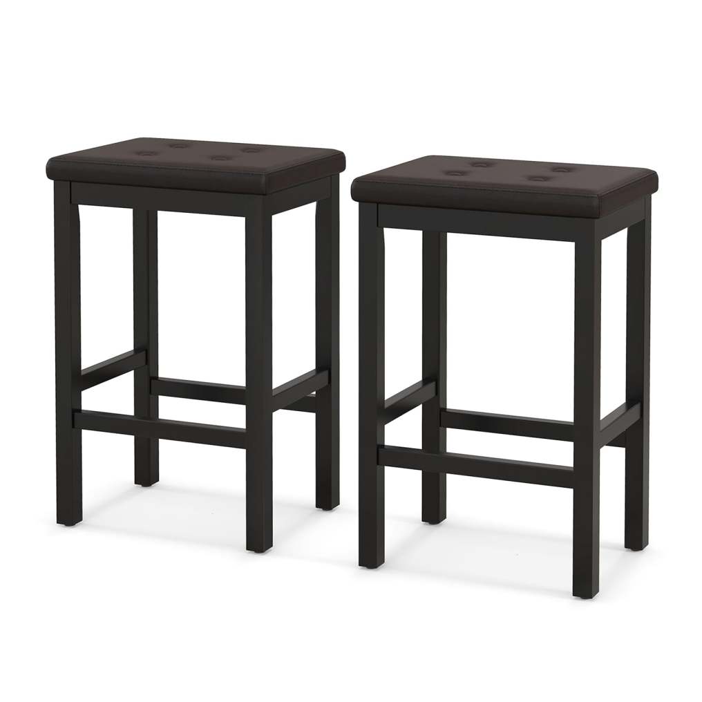 Bar Stools Set of 2/4 24-inch Backless Counter Height Stools