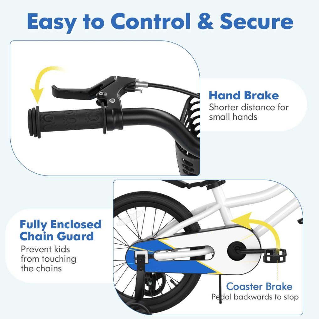 Kids Bike 18 Inch Toddler Bike for Boys & Girls Aged 3-8 Years Old