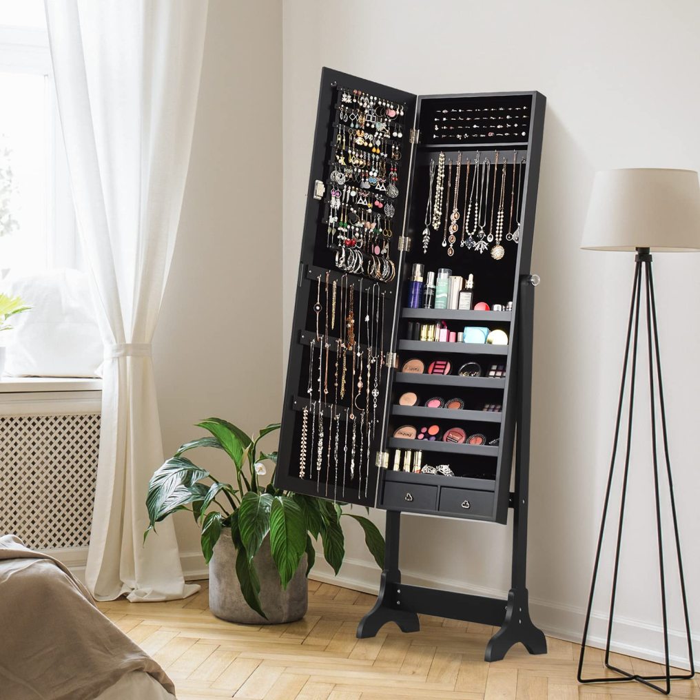 Standing Jewelry Armoire Cabinet
