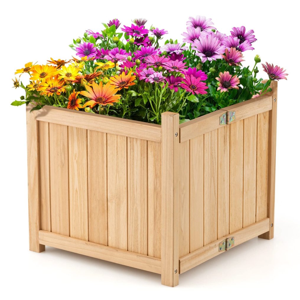 Folding Planter Box with Drainage Holes for Vegetables
