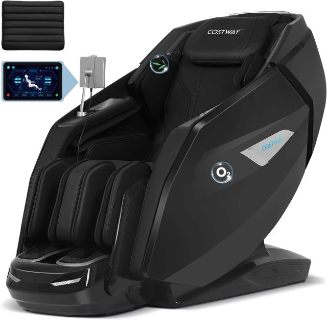 Zero Gravity Full Body Massage Chair w/ 4D Dual Roller System Flexible Track