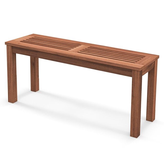 39.5” Backless Solid Wood Narrow Bench for Outside