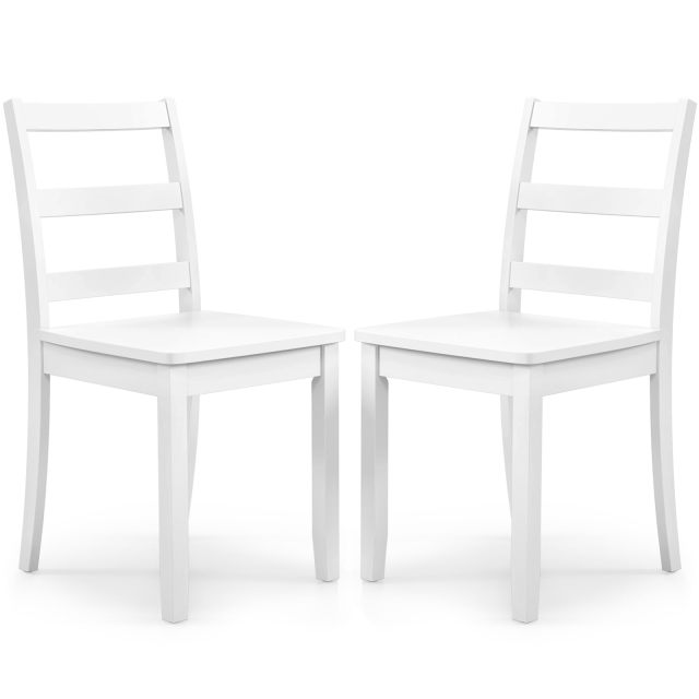 Wooden Dining Chairs Set of 2/4 with Curved Backrest and Rubber Wood Legs for Home Dining Room