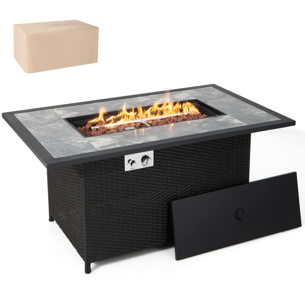 52" Patio Propane Fire Pit Table 50,000 BTU Outdoor Fire Table