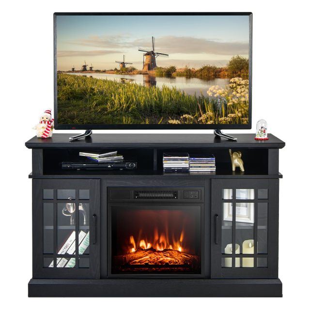 ARLIME 48 Inch Wooden TV Stand with Fireplace