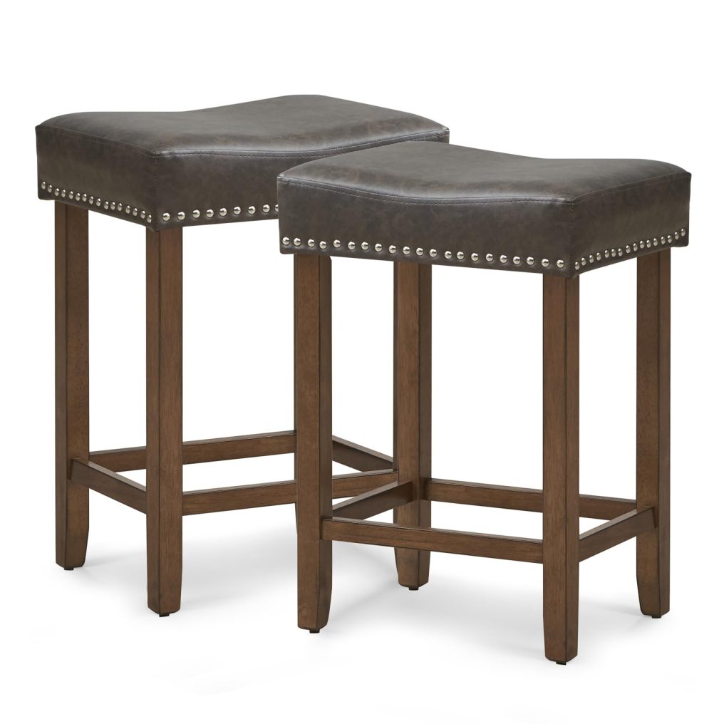 Bar Stools Set of 2/4 24-Inch Counter Height Saddle Stools