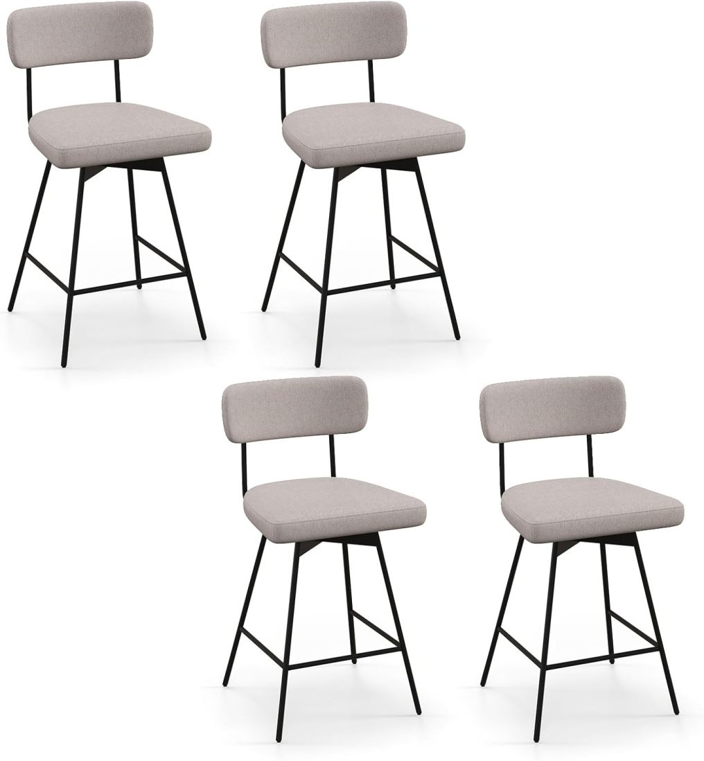 ARLIME 25 inch Upholstered Counter Height Bar Stools with Back (2/4)