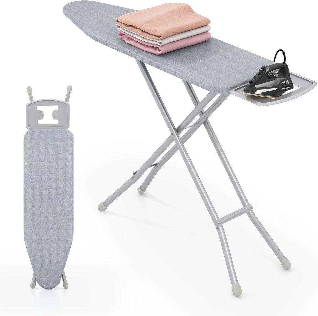 Ironing Board Full Size 57” x 15” Foldable Iron Stand w/ 7-Level Height Adjustable