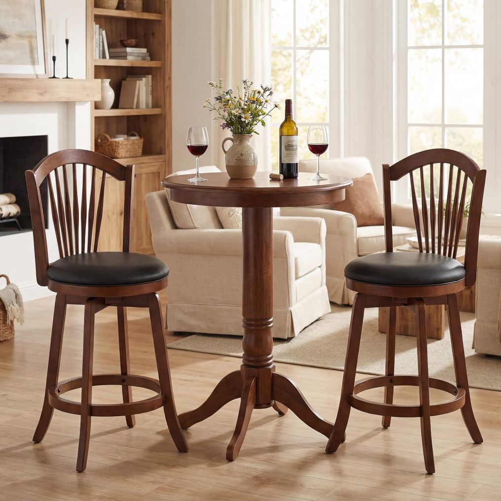 25/31 Inch Swivel Bar Stools Set for Kitchen Island and Dining Room