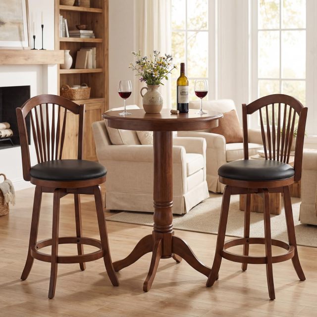 25/31 Inch Swivel Bar Stools Set for Kitchen Island and Dining Room