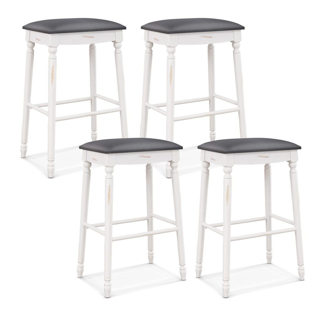 Upholstered Bar Stools Set of 2/4 29-Inch Backless Counter Height Dining Stools