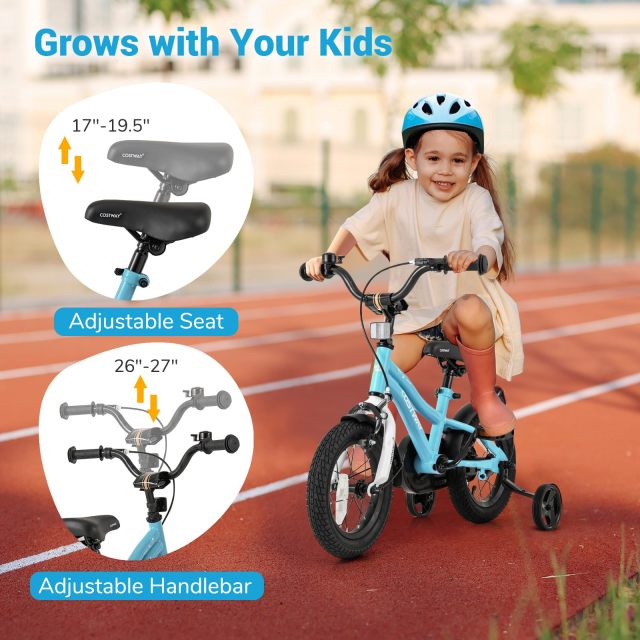 12/14/16/18 Inch Children Toddler Bicycle with Training Wheels for 3-8 Years Old Boys Girls