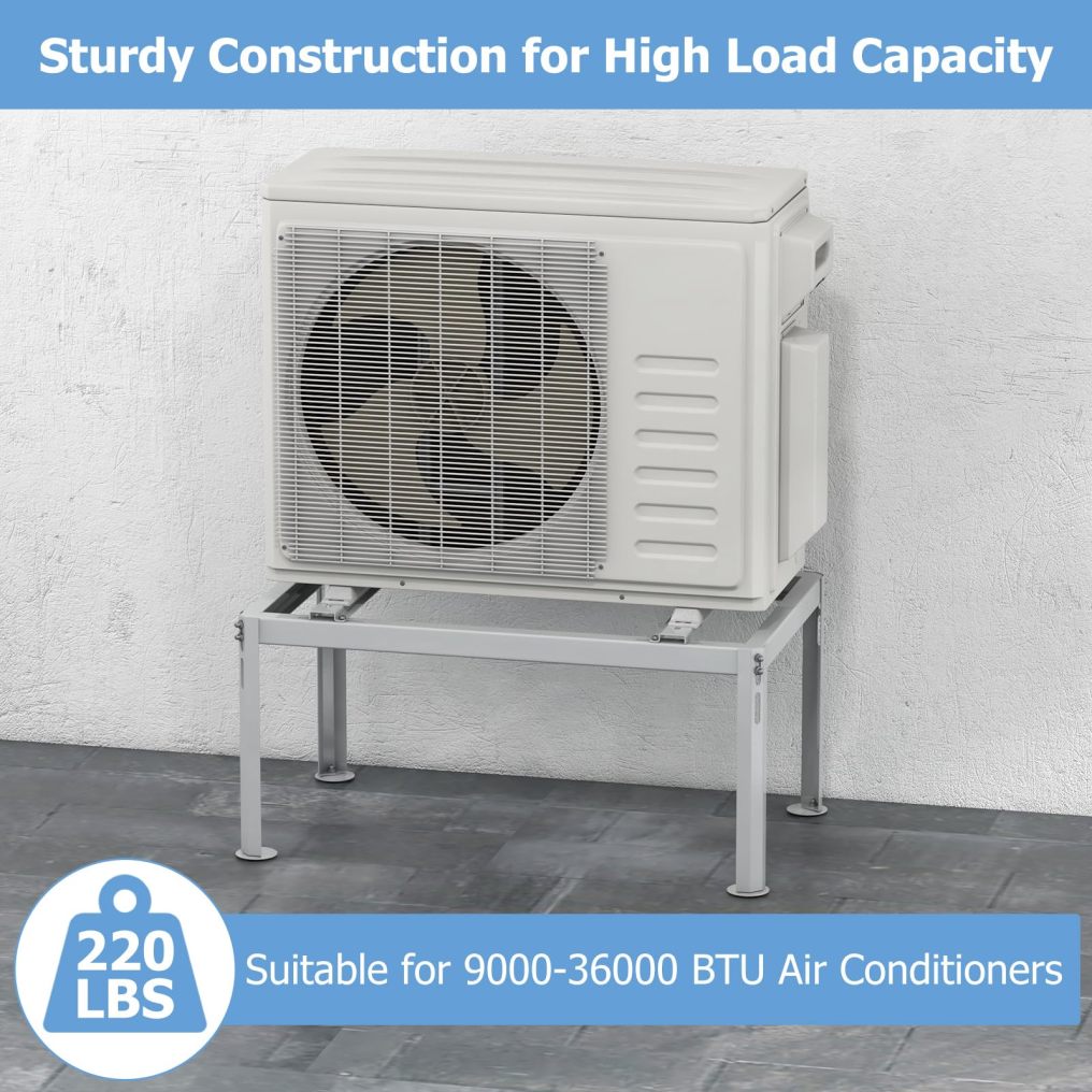 ARLIME Mini Split Stand, Outdoor AC Unit Bracket with Adjustable Height