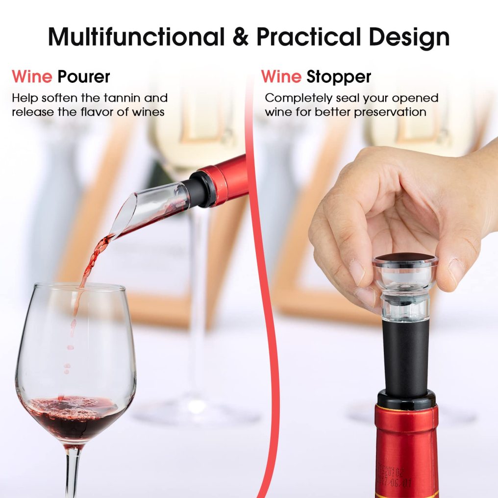 ARLIME Electric Wine Bottle Opener Set 6-in-1 Rechargeable Cordless Corkscrew Opener Set