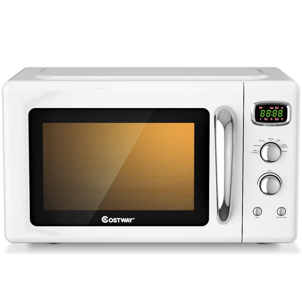 0.9Cu.ft 900W Retro Countertop Microwave Oven with 5 Micro Power