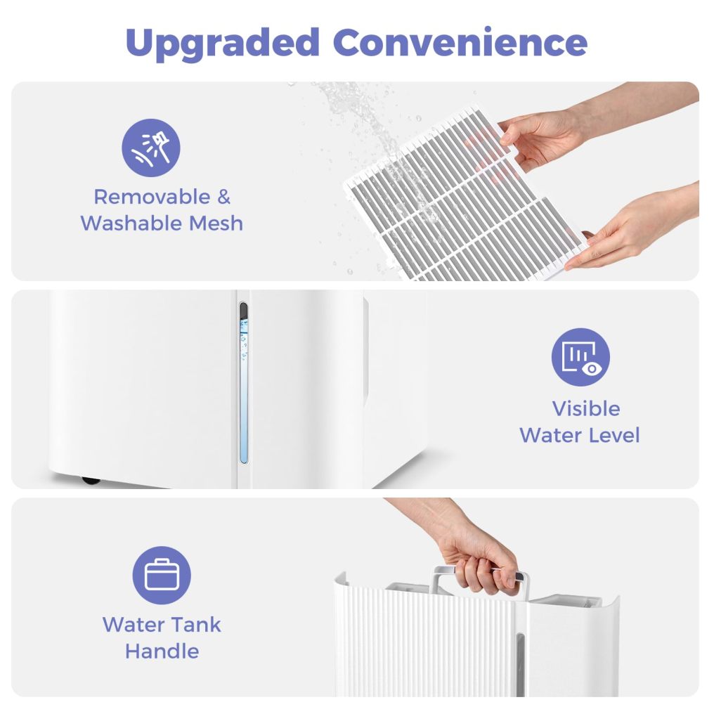 96 Pints Dehumidifier for Basement with 24H Timer